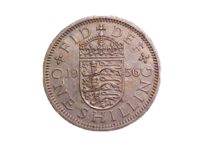1956 GREAT BRITAIN ELIZABETH II 1 SHILLING KM# 904 - HIGH GRADE CIRC! -c2492xux - Image 1 of 2