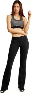 Mopas Ladies Cotton Yoga Foldover Flare Leggings (YP1000) - Picture 1 of 11