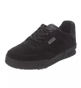 Louis Vuitton Sneaker Nero Pelle Scamosciata Stringate Uniforme Uomo Tg LV 5 US 6 - Foto 1 di 23