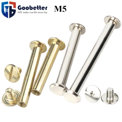 GOO BETTTER Schraubnieten Buchschrauben Gürtelschrauben Leder Doppelkopfnieten Nickel/Kupfer