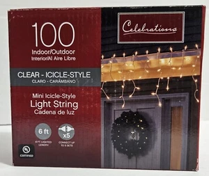 Celebrations Mini klar/warmweiß 100 ct Eiszapfen Weihnachten NEU - Bild 1 von 2