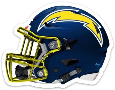 Los Angeles Chargers Football Helmet w/ Lightning Bolt Logo Type Die-Cut MAGNET Cover