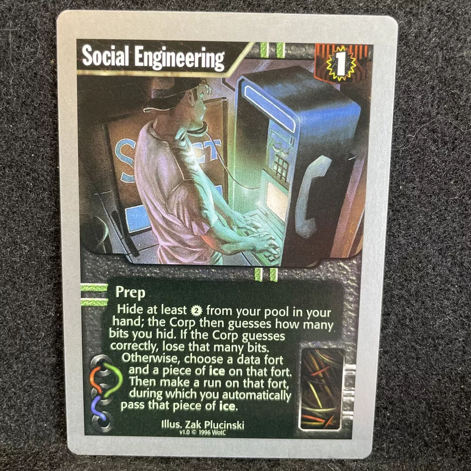 Netrunner 1996 WOTC Uncommon - Social Engineering (FREE SHIPPING)  - Image 1 of 1