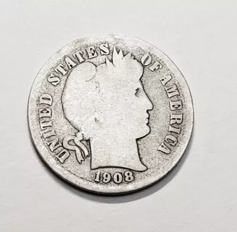 1908 P Barber Dime  *90% SILVER*  *G - GOOD*  **FREE SHIPPING** Cover