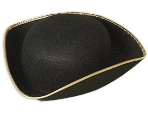 Tricorn Hat - Colonial - Black/Gold - Pirate - Costume Accessory - One Size - Picture 1 of 1