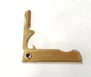 Vintage Trim Single Blade Knife Bottle Opener MultiTool Bassett USA Gold Tone - Picture 1 of 4