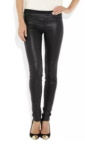 $1000 HELMUT LANG stretchy leather skinny pants jeans sz.2 (4) - Picture 1 of 8