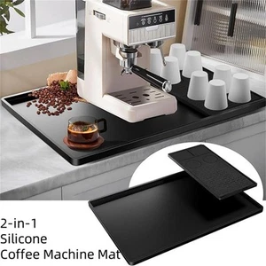 2 in 1 Silicone Coffee Machine Dish Drying Mat Countertop Protection Drain Pad - Picture 1 of 22