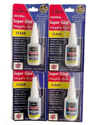 TUFROX 100g General Purpose Super Glue for Wood Metal Plastic PVC Leather Superglue UK