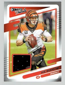 2021 Panini Donruss Joe Burrow Threads Jersey Relic Football Card - Picture 1 of 2