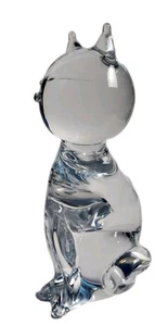 Murano Clear Glass Cat Figurine 8in. - By V. Nason - Picture 1 of 19