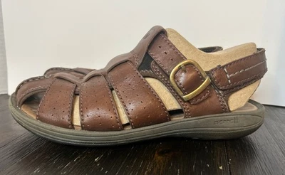 Sandalias de pescador Merrell para hombre 10 sandalias de senderismo de cuero marrón turba Bliss J30733 Foto 1 de 4