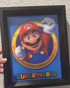Nintendo 3D holografisches Bild Wanddeko gerahmt SUPER MARIO Bros 9x11 cm - Bild 1 von 1