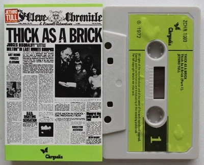 JETHRO TULL - THICK AS A BRICK (CHRYSALIS ZCHR1003) 1970s UK CASSETTE REISSUE - Image 1 of 3