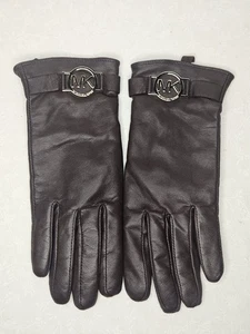 Michael Kors MK Brown Leather Circle Logo Size 7, Pre Owned, Retail Value $98 - Picture 1 of 8