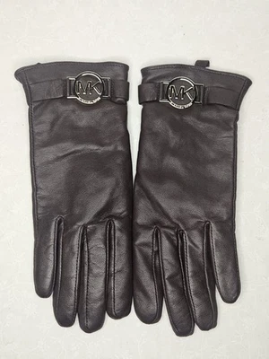 Michael Kors MK Marrón Cuero Círculo Logo Talla 7, Usado, Valor Minorista $98 Foto 1 de 4