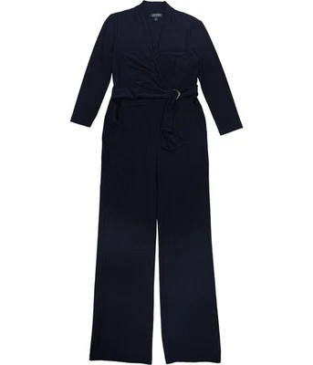 Mono jersey con cinturón Ralph Lauren para mujer, azul, 2 Foto 1 de 2