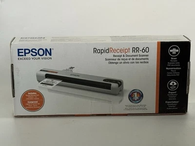 Epson RapidReceipt RR-60 Portable Receipt & Document Scanner – Tested, Complete - Image 1 of 4