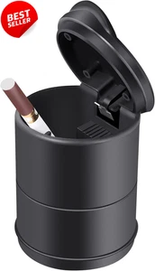 Bandeja de cenizas portátil para automóvil con tapa a prueba de olores, soporte para taza de cenicero para cigarrillos para Tru - Imagen 1 de 12