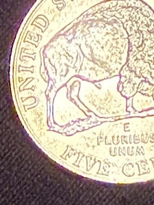 2005 D Detached Leg Jefferson bison nickel error#1009 - Picture 1 of 3