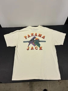 Vtg 90s Panama Jack Graphic T-Shirt Single Stitch Rugged durable, Parrot Size L - Picture 1 of 12