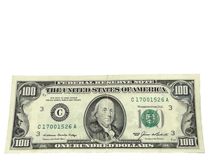 U.S. 1985 $100 FEDERAL RESERVE NOTE, S/N C 17001526 A (#481) - Picture 1 of 2