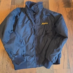 Vintage Port Authority Jacket J754 Mens S Navy Bomber Style Nickles Bakery - Picture 1 of 4