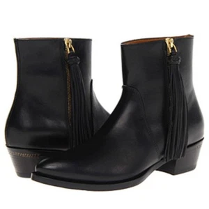 $795 NEW RALPH LAUREN COLLECTION US 7.5 Black Leather Ninette Ankle Boots BOX - Picture 1 of 11