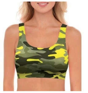 Nuevo Bralette Vinculado Camuflaje Verde Sin Límites Costuras Cintadas Ocio Atlético - Imagen 1 de 3