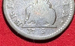 1773 Rare Error Strike George III Non-Regal Colonial  Farthing Rare Miss 7 - Picture 1 of 10