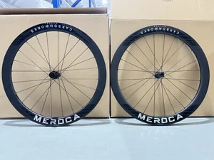 MEROCA Carbon Clincher Road Wheels 700C 50mm Bike Wheelset Thru Axle 30mm Width - Picture 1 of 10