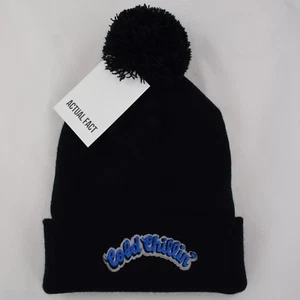 Actual Fact Cold Chillin' Records New York Hip Hop Black Winter Bobble Wooly Hat - Picture 1 of 3