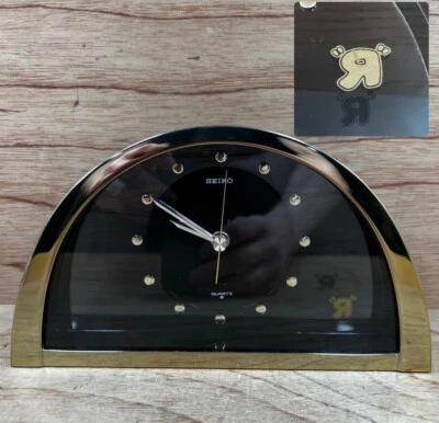 Vintage Seiko Half Moon Gold Tone Black Dial  TOYS "R" US COLLECTABLE RARE HTF - Image 1 of 4