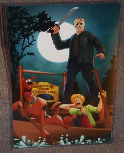 Scooby Doo vs Jason Voorhees Glossy Art Print 11 x 17 In Hard Plastic Sleeve - Picture 1 of 1