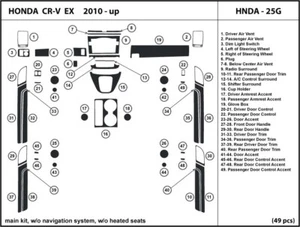 Carbon Fiber Dash Trim Kit for Honda CR-V EX without navigation system 2010-2011 - Picture 1 of 1