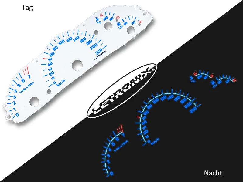 Selbstleuchtende Tachoscheiben Plasma Tacho Opel Vectra B 0 - 220 Km/h - Bild 1 von 1