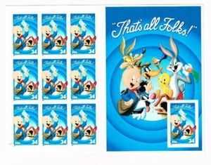 That's All Folks! Warner Bros Porky Pig SCOTT #3534 10er Bogen 34c BRIEFMARKEN POSTFRISCH - Bild 1 von 2