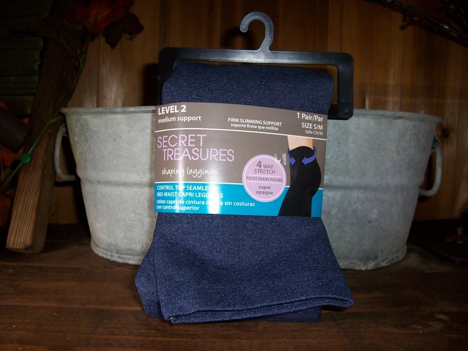 Secret Treasures Size S/m Control Top Level 2 Denim Shaping Capri Leggings