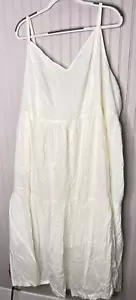 Old Navy Womens SLIP DRESS 4X Boho Chic White Cotton Tiered Strappy Cotton NEW - Picture 1 of 11