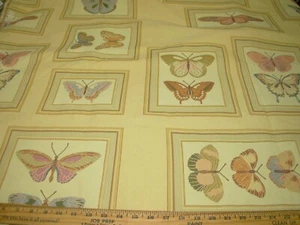 10 YDS VS DECORATION BUTTERFLIES EMBROIDERED SPAIN UPHOLSTERY FABRIC FOR LESS - Picture 1 of 4