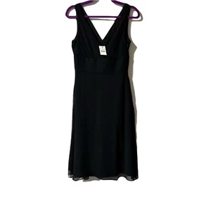 J. Crew Sophia Dress Silk Chiffon Size 6 Black Crinkle LBD Sleeveless Formal NWT - Picture 1 of 8
