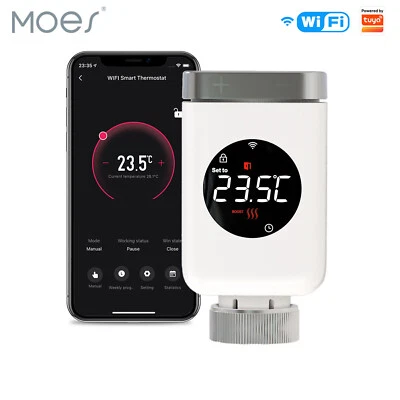 MOES WLAN Termostato Inteligente Válvula Radiador App Control Remoto Programable