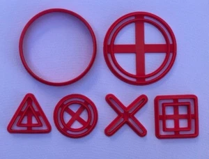 PlayStation Botón Formas Galletas Cortador Fondant Sello Embossor Juego Controlador - Imagen 1 de 1