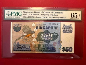 Singapore 50 Dollars, ND(1976), P-13a, PMG 65 EPQ , Gem Uncirculated - Picture 1 of 2