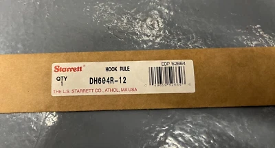 STARRETT DH604R-12 SPRING TEMPERED STEEL RULE 12" - Image 1 of 4