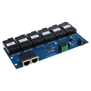100M PCBA Board Fiber Optics Media Converters 2 RJ45 to 6SC Optics Connection - Picture 1 of 8