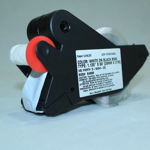 USED BRADY 2-9454-00 WHITE ON BLACK 64895 TAPE CARTRIDGE B580 1.125" X 90' - Picture 1 of 3