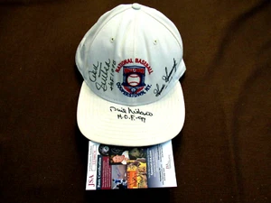 PHIL NIEKRO DON SUTTON GOOSE GOSSAGE SIGNED AUTO COOPERSTOWN HOF CAP HAT JSA - Picture 1 of 4