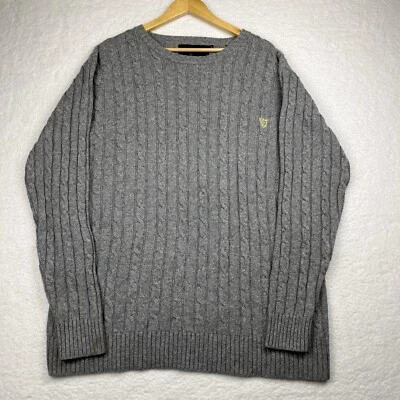 Suéter Guinness Tejido con Cable Mezcla Lana Cachemira Gris Para Hombre XXL Foto 1 de 4