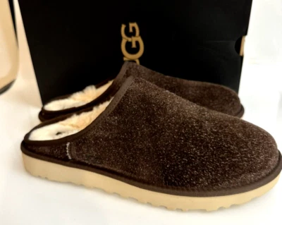 UGG Men's Size 9 Classic Slip-On Shaggy Suede Slippers Brown NEW in Box - Image 1 of 4